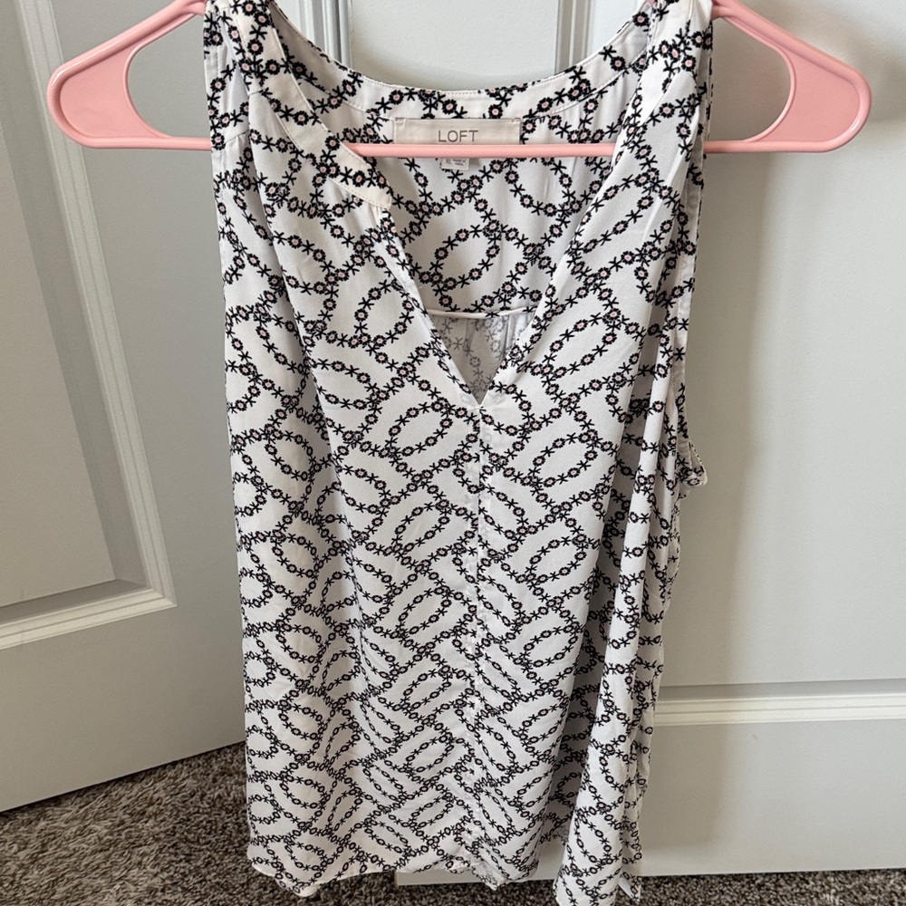 LOFT Monochrome Geometric Print Tank Top